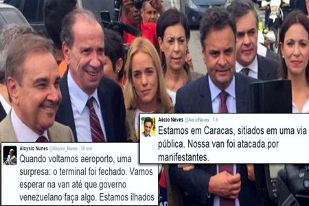 INVASÃO DE SOBERANIA: “Ilhados” na Venezuela, senadores brasileiros protestam senadores venezuela